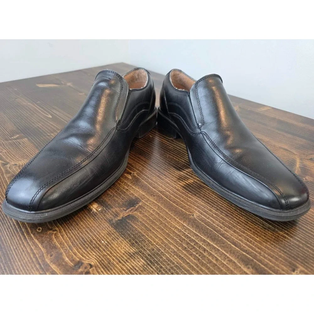 GH‎ Bass & Co Glenn Men's Dress Shoes Size 11.5 M Black Leather Slip On Loafers
